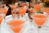 Colorful martinis served with champagne!