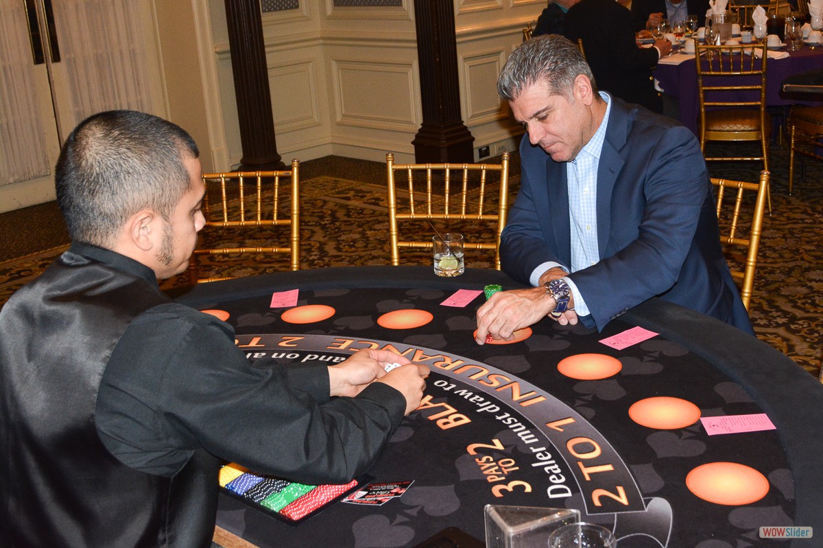 A personal dealer at the blackjack table