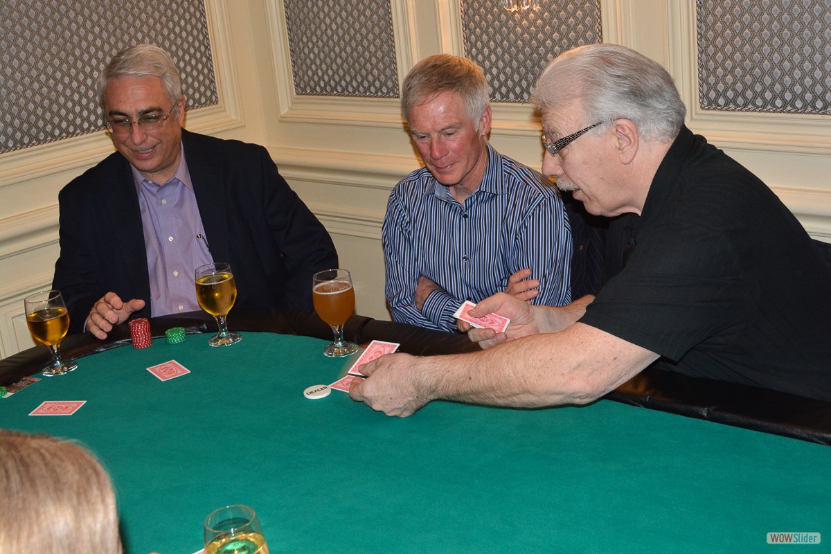 Chapter Past Presidents Fred Viaud (l.) and Brian McCourt enjoy high-stakes poker!