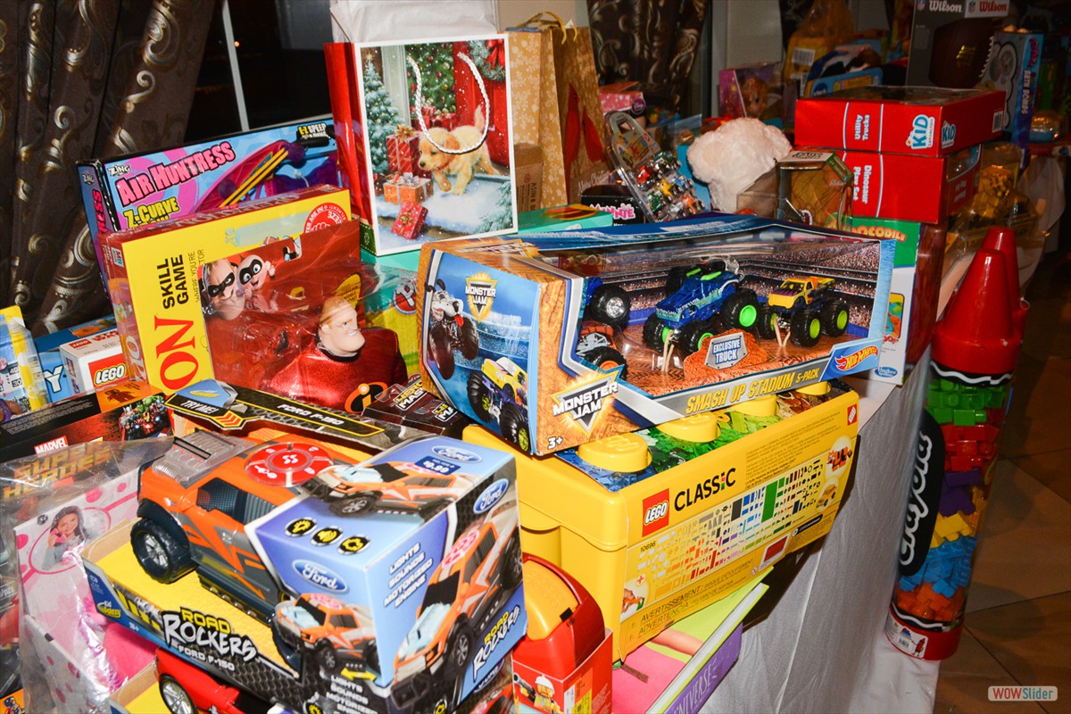 Members donated unwrapped toys for needy children through the Toys-for-Tots program.