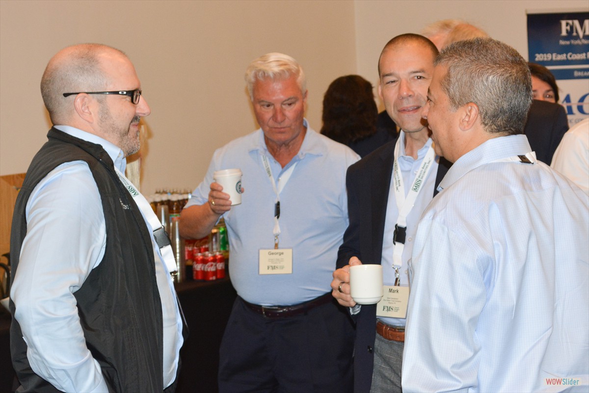 Members discuss hot topics during the networking break sponsored by Atlantic Community Bankers Bank.