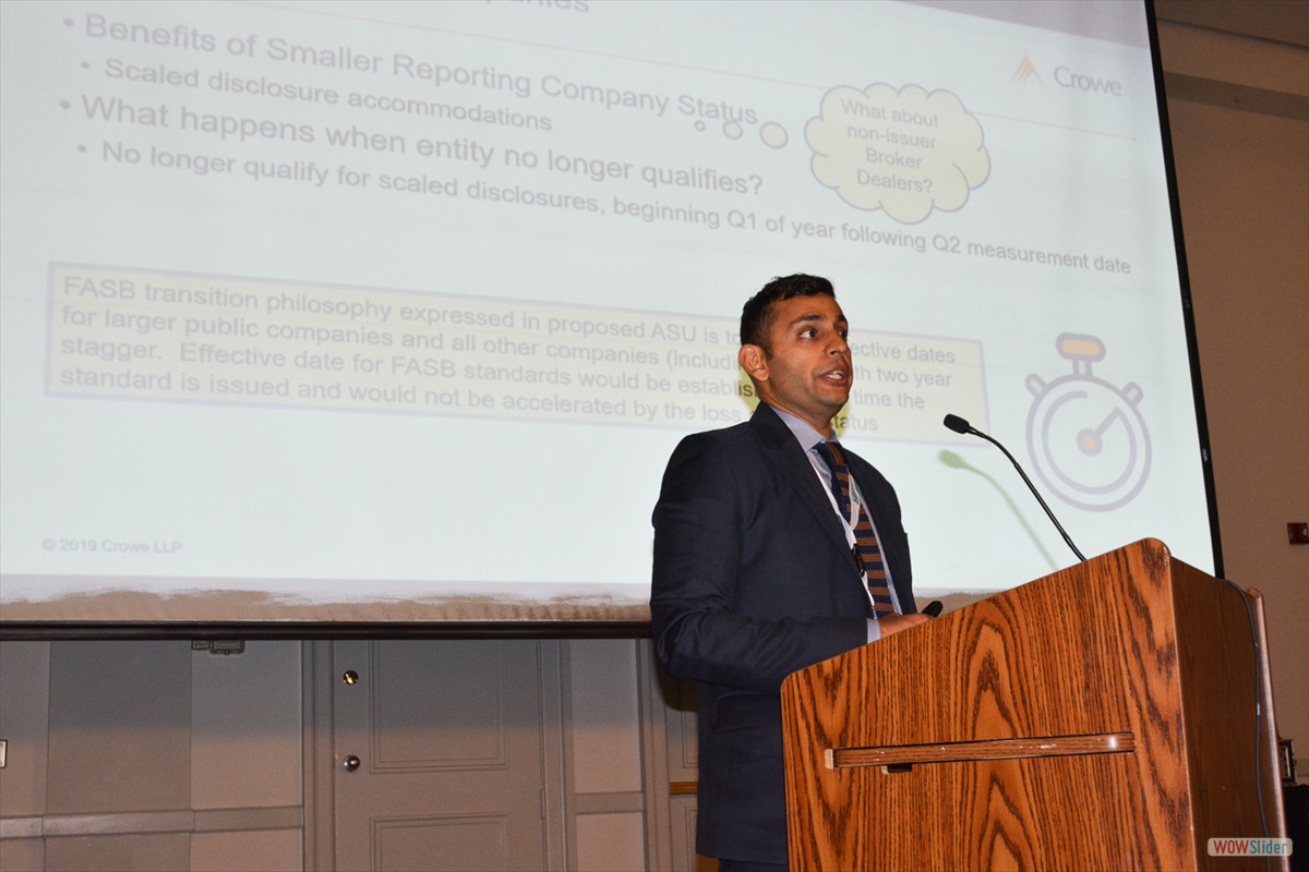 K.T. Trivedi from Crowe presented the latest updates in financial reporting.